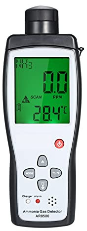 Samnuerly Detector de amoníaco, medidor de Gas de amoníaco, Monitor de Prueba de Gas de amoníaco automotriz portátil Digital, Detector NH3 para Interiores y Exteriores