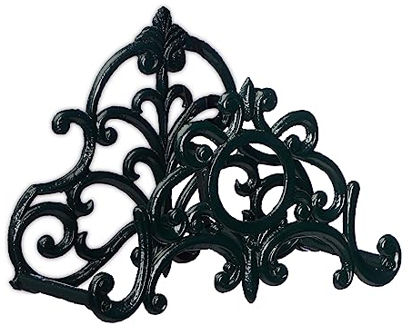 Relaxdays Schlauchhalter, antiker Gartenschlauch Wandhalter, Vintage Look, HBT: 24,5x31,5x15,5 cm, Gusseisen, dunkelgrün