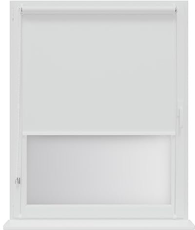 RENA Verdunklungsrollo Ohne Bohren Rollos für Fenster für Innen Jalousien Klemmrollos Fensterrollo Verdunklung Sichtschutz Sonnenschutz Maßgeschneidertes Rollo Weiß 135x150 cm
