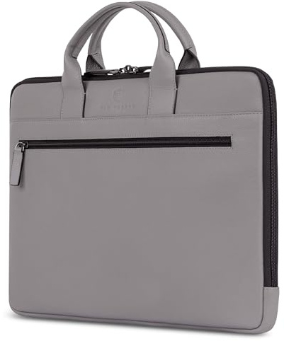 VON HEESEN Leder Aktentasche Laptoptasche bis 16 Zoll aus hochwertigem Nappa-Leder