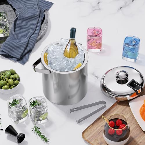 Sailnovo AM004189-1129-7 1.2 Liter Eiskübel Edelstahl für Partys mit Deckel