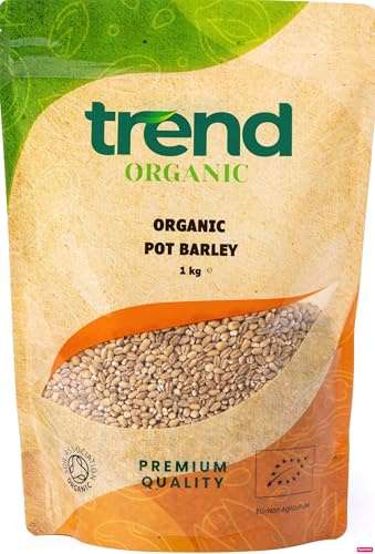 Trend Organic Pot Barley, 1kg - Whole Grain Goodness in Every Bite, Rich in Protein & Fibre, Sustainably Sourced, Certified Organic, Vegan, Non-GMO, No Additives No Preservatives, Raw