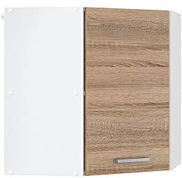 Vicco Hängeschrank R-Line, Wandhängeschrank, Sonoma/Weiß, 57 cm Eckhängeschrank mit Tür