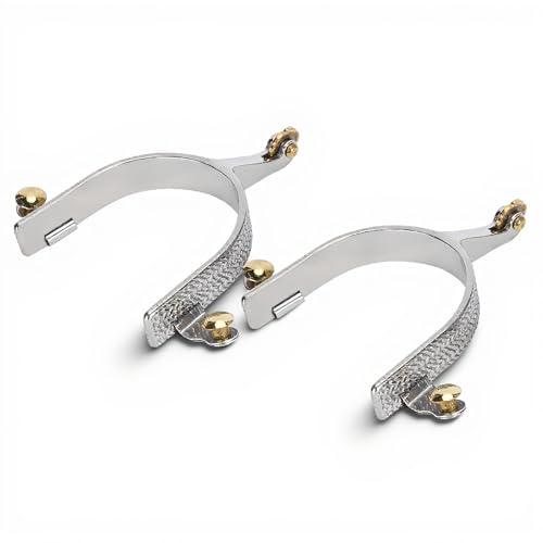 FAUOSWUK Sporen aus Edelstahl Retro Pferdesporen westernsporen Kleeblatt Frauen 8 cm Innendurchmesser, Western Sporen, Pferdestiefel Sporen, Western Edelstahl Sporen