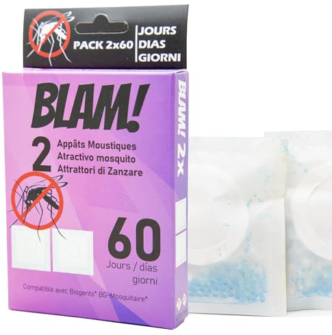 BLAM 2 Appâts Moustiques compatible Biogents BG Mosquitaire (compatible Sweetscent): efficace sur moustique tigres et moustiques. 2x 60 jours NOUVELLE FORMULE