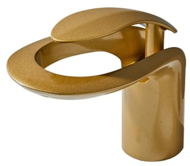 Wasserhahn Bad Mischbatterie Waschbecken Badezimmer Armatur Wasserfall Hohl Einhebelmischer Messing Heiß und Kaltwasserhahn Mischbatterie Wasserfall Matt Gold
