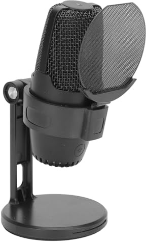 VBESTLIFE USB-Kondensatormikrofon, Computer-Kondensatormikrofon mit RGB-Beleuchtung, Podcast-Mikrofon-Set für Streaming, Gaming-USB-Mikrofon für PC (Black)