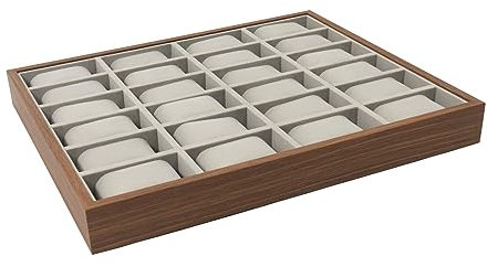 LANNADD Caja para 24 relojes, maletín para relojes con cojín extraíble, caja para relojes con 24 compartimentos, caja de almacenamiento para relojes, estuche de viaje, regalos para seres queridos,