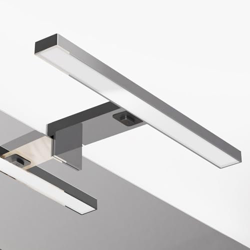 DEELUX Lampada da specchio a LED con interruttore, 30 cm, 500 lm, 5 W, 4000 K, luce bianca neutra, 230 V, lampada da bagno 230 V, lampada a specchio per bagno, IP44, impermeabile