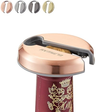 ELMWAY VinoLux Series Magnetic Wine Foil Cutter – Stainless Steel Top & Durable ABS Body, Compact Design with Magnetic Storage, Easy to Use & Portable, for Wine Lovers – Rose Gold