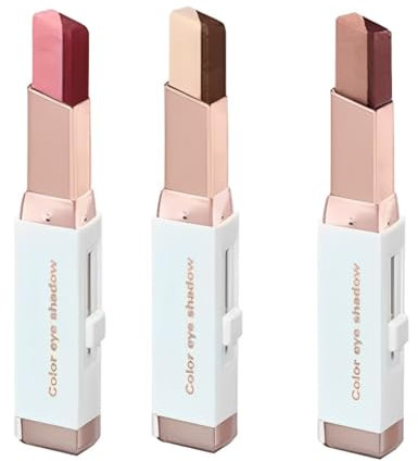 EIHI 3PCS Bâton d'Ombre à Paupières Crayon d'Ombre à Paupières Matte et Douce, Pigmentée et Brillante, Waterproof Classy Shimmer Shadow Sticks Set Crayon ombres à paupières double couleur nacré