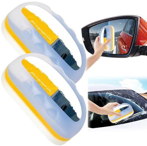 lomdung 2 Pièces Brosse de Nettoyage de Film D'huile Automobile, Dissolvants D'huile de Pare-Brise de Voiture, Film Oleophobe pour Vitres D'Automobiles, pour Voitures Camions, Style Ordinaire