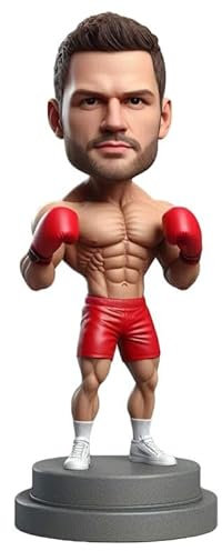 mydedor Individuelle Wackelkopf-Figur, Basis auf Ihrem Kopf, handgefertigt, muskulös, männliche Figur, personalisiertes Geschenk für erwachsenen Mann, Familie, Freund, Kollegen, Chef