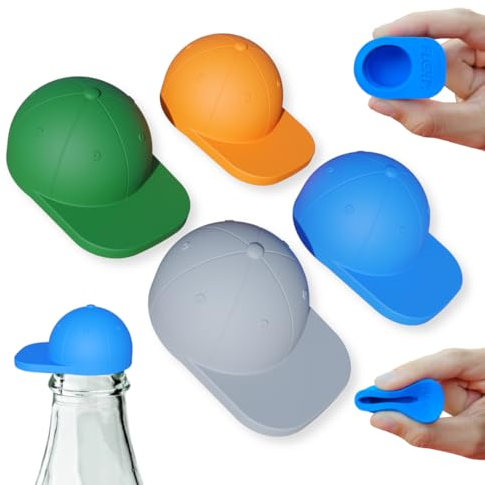 FlexiCap Flaschenverschluss | Luftdichter Kronkorken Verschluss | Getränke Insektenschutz | Wiederverwendbarer Bierflaschenverschluss | Hochwertiger Flaschendeckel für Glasflaschen (4 Stück)