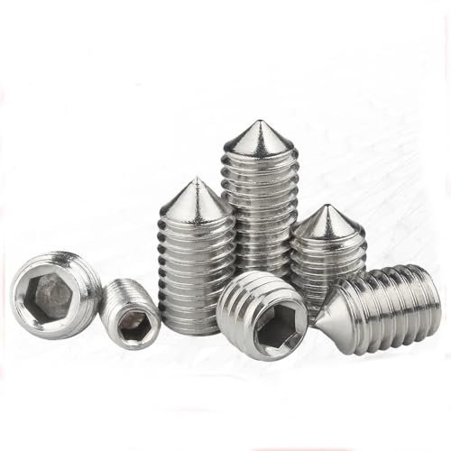 KEBLIN 10 stücke Hex Innensechskant-stellschraube Kegelspitze Madenschraube M5 M6 M8 M10 M12 304 Edelstahl DIN914(25mm x10pcs,M8)