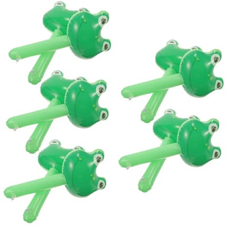 Parliky 10pcs Inflatable Animal Hammer Toys Small Plastic Frog Bell Toy Hammer for Boys and Girls Party Festival Birthday Supplies