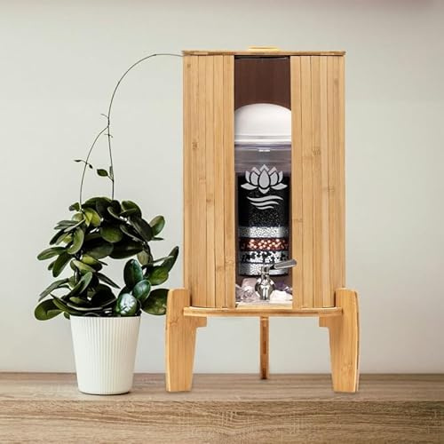 Kendra Filtro De Agua Dispensador 9L, Diseño Ecológico en Cristal, Bambú y Acero Inoxidable, Filtración PiVitalis® 5 Etapas, Hasta 600L por Cartucho, Sin BPA, Ideal para 3-8 Personas