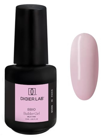 DIDIER LAB BBIO Gel Constructor Uñas en Botella - Milky Pink - Fórmula Limpia libre de HEMA y TPO - Builder Gel Uñas Autonivelante - Gel de Uñas UV LED para Fortalecer - 15ml