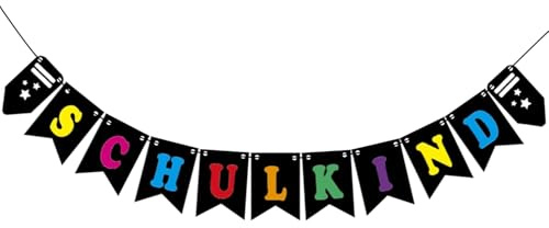 Schulkind Girlande Schulanfang Einschulung banner Papier Hänge Deko für Schuleinführung Einschulung Schulanfang Schulstart Dekoration Banner Schule Jungs Mädchen