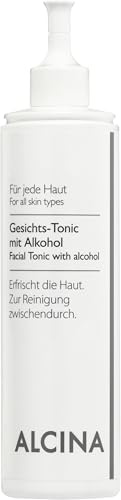 ALCINA Gesichts-Tonic mit Alkohol - 1 x 200 ml - Jede Haut - Porentiefe Reinigung - Befreit von Unreinheiten - Erfrischt die Haut - Als Reinigung für Zwischendurch - Mit Extrakten aus der Kaktusfeige
