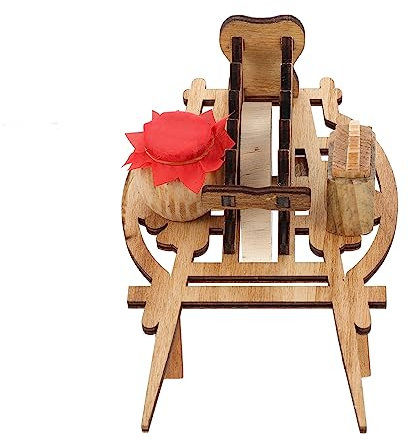 HEMOTON Decorazione Carriola in Legno Realistica Per Arredamento Casa e Ufficio, Ornamento Artigianale Vintage in Legno Compatto Design Retrò, Complemento Creativo Per Scrivania e Regalo Inaugurazione