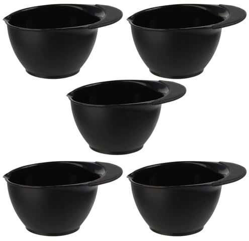 Paquete de 5 cuencos para mezclar teñir el cabello, asas y bases antideslizantes, resistentes, fáciles de limpiar, perfectos para uso profesional y doméstico