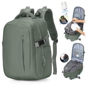 SZLX Großer Reiserucksack Damen,Vakuum Rucksack mit Pumpe Ryanair Handgepäck 40x30x20 Herren, Wizzair Handgepäck 40x30x20 Wasserdichter Tagesrucksack Fit 14 Zoll Laptop mit Schuhfach und Laptopfach