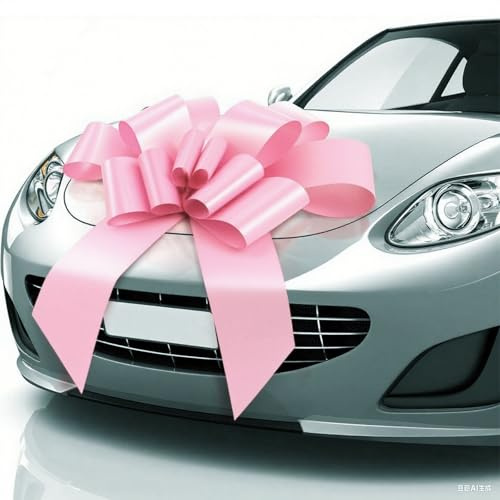 30 Zoll Große Rote Schleife Auto zum Deko von Motorrädern Fahrrädern, Rosa | Geschenkschleife Saugnapf Riesige Schleife Deko Groß Car Bow Geeignet zum Dekorieren von Motorrädern Fahrrädern Kühlschränken
