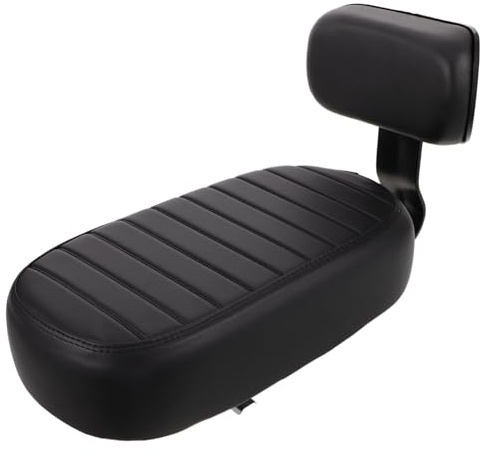 BESTonZON Rear Bike Seat Cushion with Sturdy Backrest, Sponge Iron Black | Soft Thick Padding, Shock Absorbing Design, Quick Installation, Easy Clean Surface, for Baby and Child