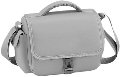 GOEDCH Bolsa para cámara réflex digital de tamaño pequeño, de poliéster resistente, color gris, con divisor grueso extraíble, resistente al agua, para uso diario y viajes