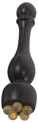 LRXIYODE Lifting Facial Roller aus Echtem Rosenholz mit Schafhorn-design Ergonomischer Gesichtsmassager und Augengel-massagegerät Multifunktionaler Salon-massage-stab für Gesicht Augen und