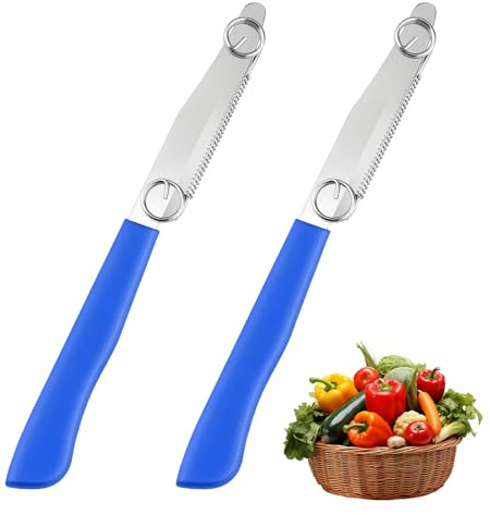 2 Stück Schnellschneidmesser, 3 in 1 Multifunctional Veggie Peeler, Schnellschneidmesser mit Verstellbarer Feder, Gemüseschäler mit abnehmbarer Feder