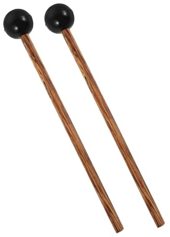Toddmomy 2 Stück Hochwertige Holzschlägel für Steel Tongue Drum und Xylophon Langlebige Bass Drum Mallets mit Gummikopf Leichter Tragbarer Schlagzeugstock für Vielseitige