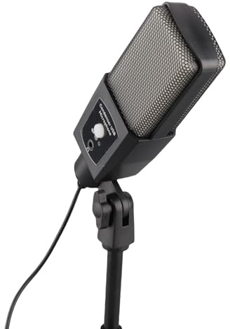 TIKATARER Gaming USB-mikrofon, Dubbla Gränssnitt USB A och Typ C med 3,5 Mm-uttag, Rundstrålande Pickup, RGB-ljus & Stativställ, för PC, Telefon, Streaming, Podcast