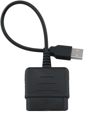 JianLing Conversor de controlador de juegos PS2 a USB, adaptador de extremo único, piezas sueltas, cable de extensión de controlador de 46 mm para consola PS3 y dispositivos de PC, color negro