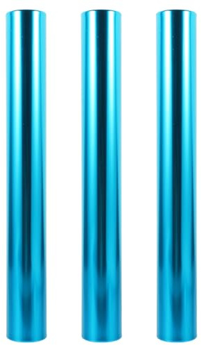 CALLARON Palo de Relevo de Aluminio 3,8 Cm 3 Piezas Azul para Competición Escolar, Bastón Deportivo Resistente para Carreras de Relevos, Suministros para Entrenamiento y Pista de Atletismo