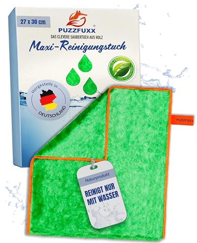 PUZZFUXX Maxi Reinigungstuch 27x30 cm, Naturfaser, antibakteriell, Grün