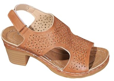 Höga klackar, platåblockklack, peep toe – kilklack, sandaler, damer, sommar, klackskor, urholkning, ventilerande pumps, Slingback-sandaletter, halkfria, fritidssandaler, bekväma utomhussandaler,