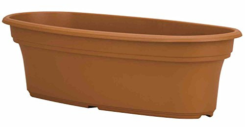 The HC Companies Panterra Oval Planter Decorative 12-Inch Plastic Pot Planter for Outdoor Plants Clay (PAP12000E22)