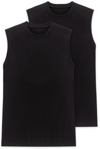 Schiesser Herren Muscle Shirt ohne Arm 0/0 Doppelpack Box - 228010, Größe Herren:L, Farbe:schwarz