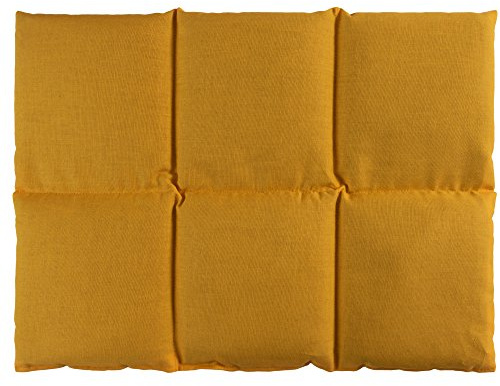 Coussin aux graines de lin 40x30 - Compresse chaud ou froid - Grande bouillotte sèche - Coussin thermique (6 compartiments; Design: mangue)