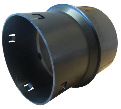 Scheiter KG Drainagerohr Zubehör DN100 - Übergang KG Rohr auf DN100, Schwarz, PVC, Drainage Fitting, Rohrverbinder, 1 Stück