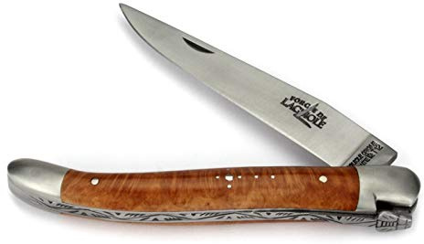 Forge De Laguiole Taschenmesser - 11 cm - Griffschalen Bruyère - Klinge 9 cm und Backen matt