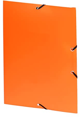 Viquel - Chemise à 3 Rabats A4 ESSENTIEL RECYCLE en Polypropylène Résistant – Fermeture Élastique – Pochette de Rangement Documents fabriquée en France – Orange