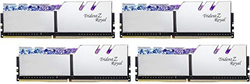 G.SKILL 64GB DDR4 Trident Z Royal Silver 3600Mhz PC4-28800 CL16-19-19-39 1.35V Quad Kit 4x16G