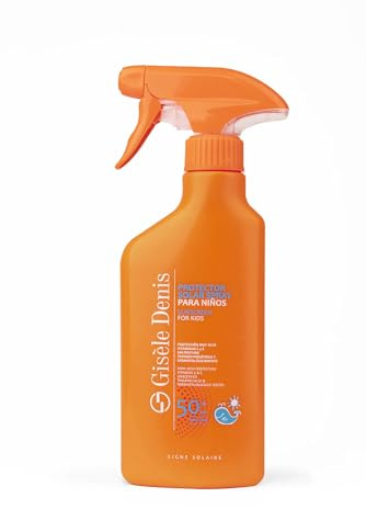 GISÈLE DENIS - Protector Solar Infantil en Spray, 300 ml, Protección FPS50+, Crema Solar Niños, Cuidado de Piel, Hidrata la Piel, Vitaminas C y E, Resistente al Agua, para Uso Diario