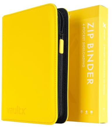 Vault X Raccoglitore per Carte da Collezione a 4 Tasche con Cerniera, 160 Carte, Materiale Exo-Tec per Album, 20 Pagine a Caricamento Laterale, TCG (Giallo)