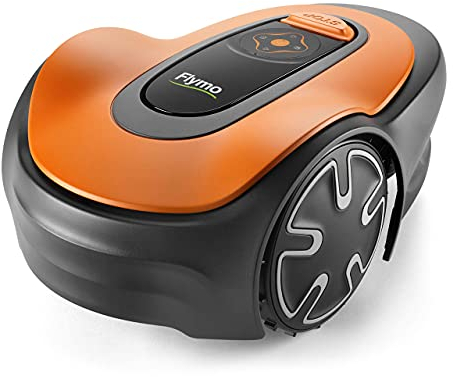 Flymo EasiLife 250 GO Robotic Lawn Mower - Cuts Up to 250 sq m, Ultra Quiet Mowing, Manicured Lawn, Bluetooth Application Control, Safety Sensors, Hose Washable, Lifestyle Functions, Orange and Grey