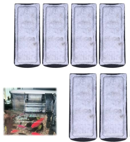 6 Stück Aquarium Filter Baumwolle Ersatz, 135 x 55 mm Carbon Patrone Filter Fisch Baumwolle Eingebauter Filter Baumwolle Wandmontierte Filter Zubehör Patrone Carbon Supplies für Aquarium Fisch Tanks