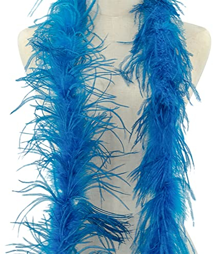 Federboa einfarbig Federdichten,200CM Flauschige Straußen-Federboa zum Basteln, Federboa Boa Kostümzubehör, Feder Schal, Karneval Boa, Federstola Federschal Damen Mädchen Karnevals Kostüm Accessoire